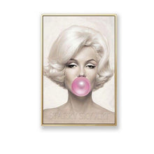 Load image into Gallery viewer, Gifted Artist Pure Hand-painted Super Star Marilyn Monroe and Audrey Hepburn Oil Painting Sexy Girl Blowing Bubbles Oil Painting