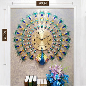 Large Peacock  Digital Wall Clocks - SallyHomey Life's Beautiful