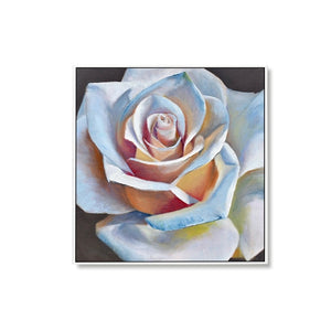 100% Hand Painted Big White Rose Art Oil Painting On Canvas Wall Art Wall Adornment Pictures Painting For Living Room Home Decor