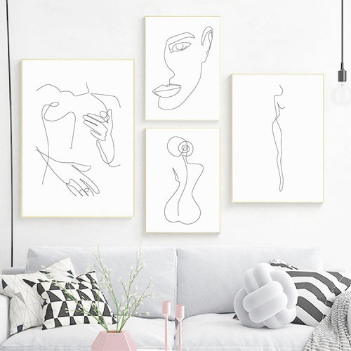 🔥 Abstract - Minimalist Nude Woman Body From Back Art Painting Home Decoration - SallyHomey Life's Beautiful