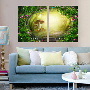 2 Panel Home Decor Pictures 3D Flower Wall Art Posters and Prints Wall Picture for Living Room HD Canvas Print Paintings HY149 - SallyHomey Life's Beautiful