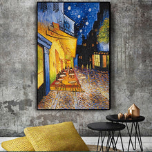 Load image into Gallery viewer, Famous Van Gogh Cafe Terrace At Night Oil Painting Reproductions on Canvas Posters - SallyHomey Life&#39;s Beautiful