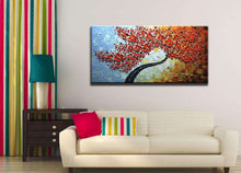 Load image into Gallery viewer, 3D Oil Paintings Maple Tree Pictures  (Home Decor Red Artwork Canvas Wall Art No Framed Abstract) - SallyHomey Life&#39;s Beautiful