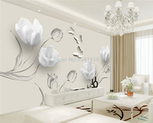 Load image into Gallery viewer, 3D Stereo Tulip Butterfly Flowers Wall Painting - SallyHomey Life&#39;s Beautiful