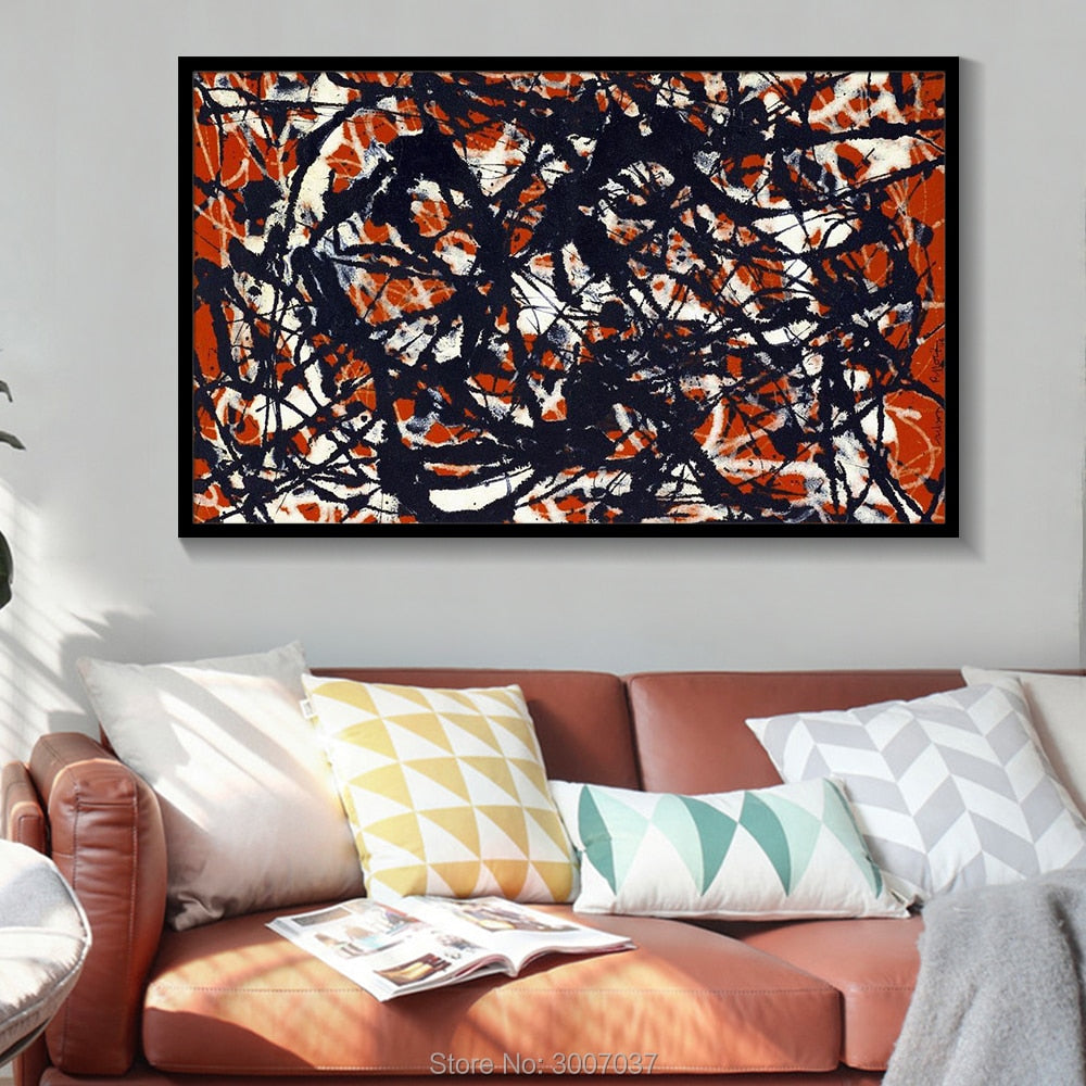 Handmade Jackson Pollock Abstract Oil Painting Wall Art Canvas Oil Painting Color Modern Art Painting Wall Pictures