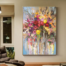 Load image into Gallery viewer, 100% Hand Painted Abstract Flowers Art Oil Painting On Canvas Wall Art Wall Adornment Pictures Painting For Live Room Home Decor