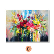 Load image into Gallery viewer, 100% Hand Painted Abstract Flowers Art Oil Painting On Canvas Wall Art Wall Adornment Pictures Painting For Live Room Home Decor