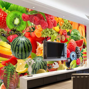 Custom Photo Self Adhesive Wallpaper Murals 3D Fruit Picture Wall Painting Living Room Restaurant Kitchen Decoration Large Mural - SallyHomey Life's Beautiful