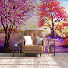 Load image into Gallery viewer, Custom Wall Mural Home Decor Wallpaper European Style Oil Painting Forest Tree Elk Swan Lake Photo Picture Living Room Bedroom - SallyHomey Life&#39;s Beautiful