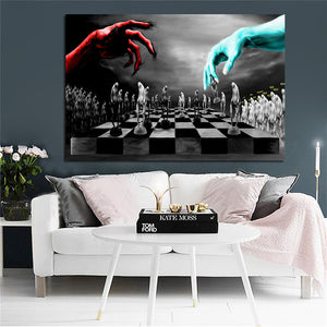 Good and Evil Chess Posters and Canvas Printing - SallyHomey Life's Beautiful