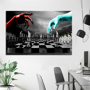 Good and Evil Chess Posters and Canvas Printing - SallyHomey Life's Beautiful