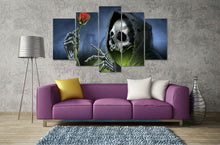 Load image into Gallery viewer, skull Rose Red Flower Black Hat Ark Love mist Painting decorations for home Halloween Canvas Painting - SallyHomey Life&#39;s Beautiful