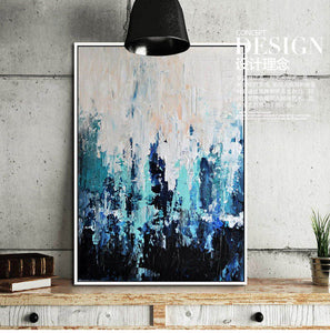 Handmade thick knife abstract high quality oil painting Deep in the ocean on Canvas Painting Decor Oil Painting artwork