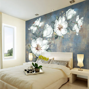 🔥3D Embossed White Flowers Oil Painting - SallyHomey Life's Beautiful