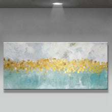 Load image into Gallery viewer, Handmade beautiful gold oil painting home decoration Abstract landscape Canvas Hand-painted Wall Art for living room no framed