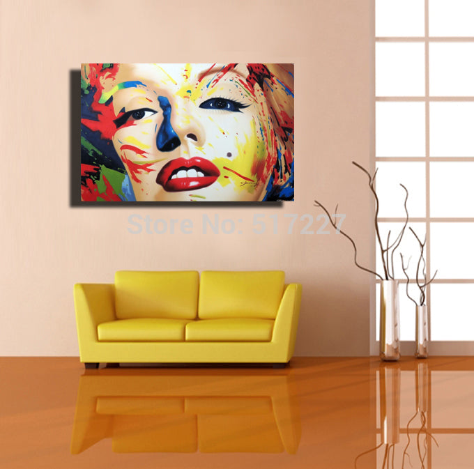 🔥Free shipping 100% Handpainted pop art oil painting on canvas Celebrity portrait painting - SallyHomey Life's Beautiful