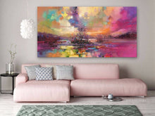 Load image into Gallery viewer, Handmade thick knife high quality Modern Abstract Fine Artwork Canvas Decor Colorful Sky Pink sky Oil Painting for Living Room