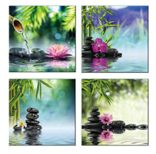 Load image into Gallery viewer, 4 Piece Spa Stones Canvas Wall Art Pictures Modular Wall Pictures
