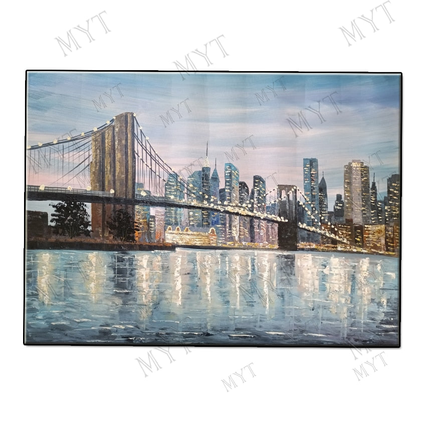 Hand Painted Painting Oil Canvas Waking Landscape Oil Painting for Living Room Wall Art Home Decor Modern Abstract Picture Art