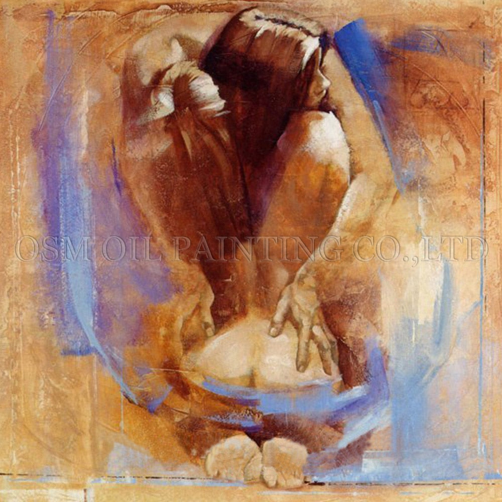Artist Directly Supply High Quality Impression Nude Art Picture for Wall Decoration Sexy Man and Woman Naked Oil Painting - SallyHomey Life's Beautiful