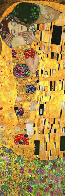 Classic Styles Decorative Hand Painted Oil Painting Gustav Klimt kiss Abstract Canvas Oil Painting Wall Picture for Home Decor