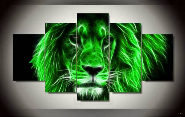 Framed Art Lion Painting Wall Art Picture Home Decoration Canvas Print Painting 5 Pcs/Set Pictures Decor As A Gift Unframed