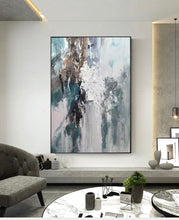 Load image into Gallery viewer, hand-painted oil painting Nordic light luxury painting living room porch decorative painting large size cold mural handmade