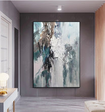 Load image into Gallery viewer, hand-painted oil painting Nordic light luxury painting living room porch decorative painting large size cold mural handmade