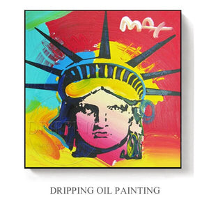 Excellent Artist Hand-painted High Quality Statue of Liberty Oil Painting on Canvas American Portrait Statue of Liberty Painting