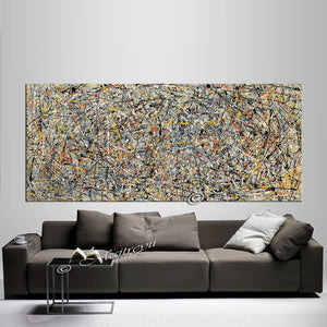 Abstract Art wall art on canvas,Vintage lux Yellow-gray tone  -Large oilpainting Free shipping - SallyHomey Life's Beautiful