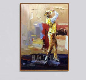 hand made Brand painting Playing golf New Figures colorful abstract oil painting on canvas good for decorate hous