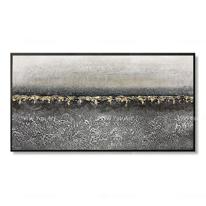 Large Hand Painted thick knife abstract Gold oil painting Gold grey  gorgeous abstract Painting home Living Room Decor Artworks