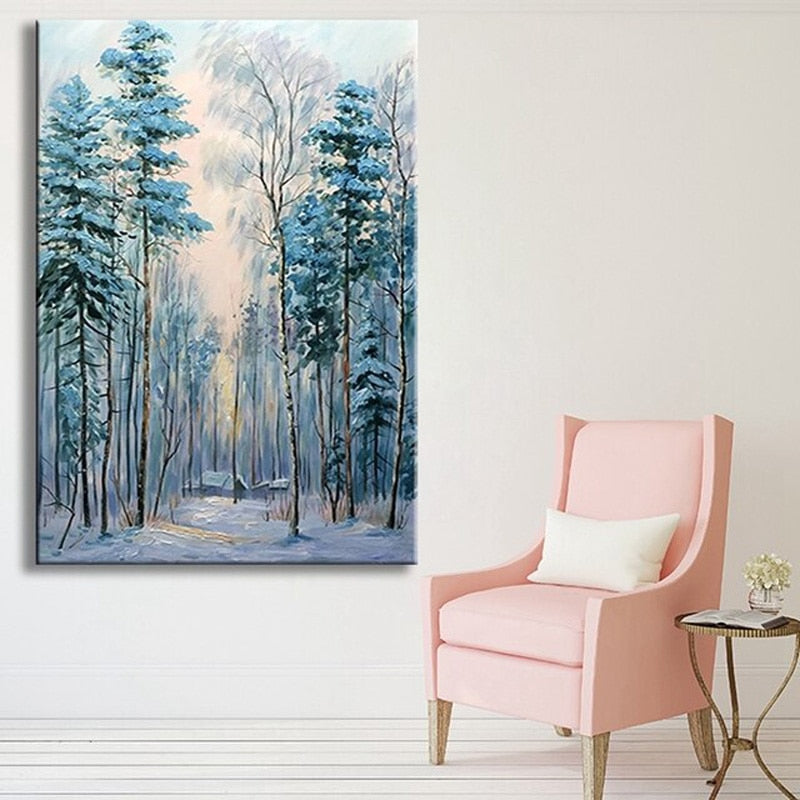 Hand-painted landscape oil painting abstract decorative painting modern minimalist painting  AT1318