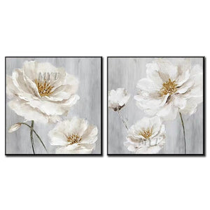 White Flowers Abstract Beautiful Oil Painting Wall Art Home Decor Picture Modern Hand Painted Oil Painting On Canvas Unframe