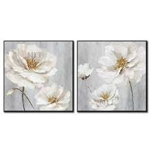 Load image into Gallery viewer, White Flowers Abstract Beautiful Oil Painting Wall Art Home Decor Picture Modern Hand Painted Oil Painting On Canvas Unframe