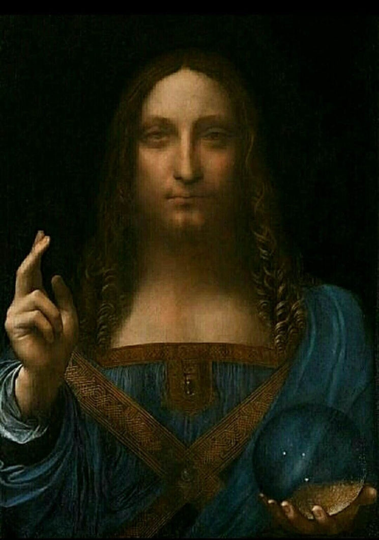 Leonardo Da Vinci Oil Painting Reproduction,Salvator Mundi by Da Vinci , 100% Handmade