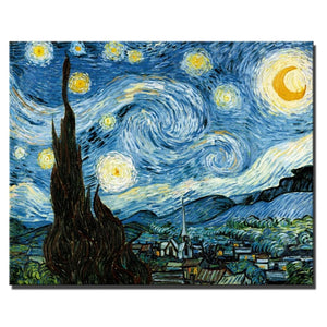 Van Gogh Starry Night Canvas Paintings Replica On The Wall Impressionist Starry Night Canvas Pictures For Living Room Cuadros