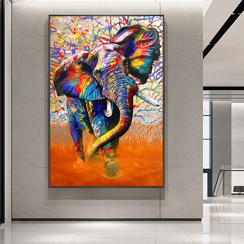 Handpainted Elephant Oil Painting On Canvas Animal Wall Art Pictures Modern Abstract paintings For Living Room Home Decoration