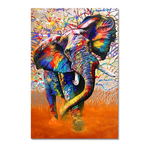 Handpainted Elephant Oil Painting On Canvas Animal Wall Art Pictures Modern Abstract paintings For Living Room Home Decoration