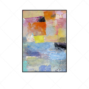Best Art Green Blue Gray Yellow Pink Abstract Oil Painting Canvas Handmade Painting Home Decor Oil Painting Artwork