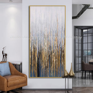 Large Size Handpainted Golden Oil Painting On Canvas Abstract Art Decorative Picture For Living Room Wall Lienzos Cuadros