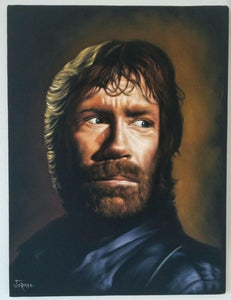 100% Handmade ORIGINAL Chuck Norris jiu jitsu Judo fight karate Bruce Lee Black Velvet Painting