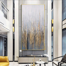 Load image into Gallery viewer, Large Wall Painting On Canvas Handmade Oil Vertical Abstract Art Decorative Pictures For Living Room Wall Decor Painting Golden
