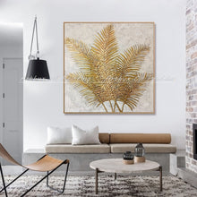 Load image into Gallery viewer, Hand Painted Golden Leaves Oil Paintings On Canvas Abatract Wall Pictures Pop Art Posters For Living Room Home Decoration