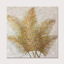 Load image into Gallery viewer, Hand Painted Golden Leaves Oil Paintings On Canvas Abatract Wall Pictures Pop Art Posters For Living Room Home Decoration