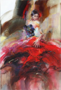 Hand-painted character oil paintings Sexy Girl poster wall art  The girl who plays the violin and Dancing couple .