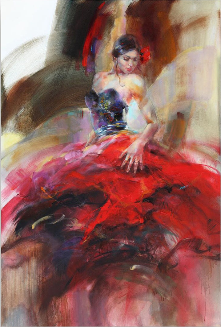 Hand-painted character oil paintings Sexy Girl poster wall art  The girl who plays the violin and Dancing couple .