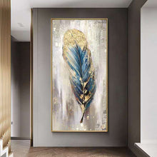 Load image into Gallery viewer, High Quality Hand Painted Modern Abstract Oil Painting Wall Art Canvas Painting Golden feather for Living Room hotel wall Decor