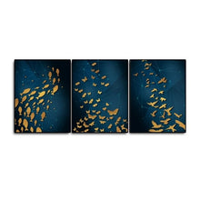 Load image into Gallery viewer, Scandinavian Golden Fish Butterfly Wall Art Canvas Painting 3 Pcs Nordic Posters Prints Room Decoration Wall Pictures Home Decor