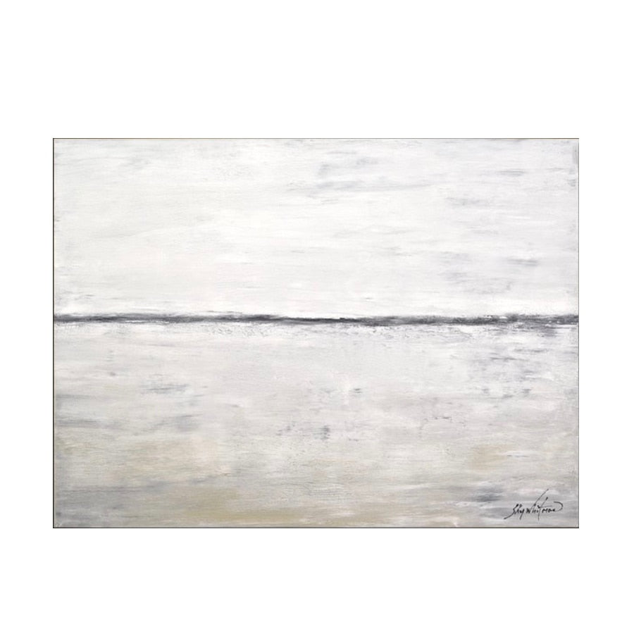 Artist Hand-painted High Quality Modern White and ash Abstract Oil Painting on Canvas Handmade Large Abstract OilPainting